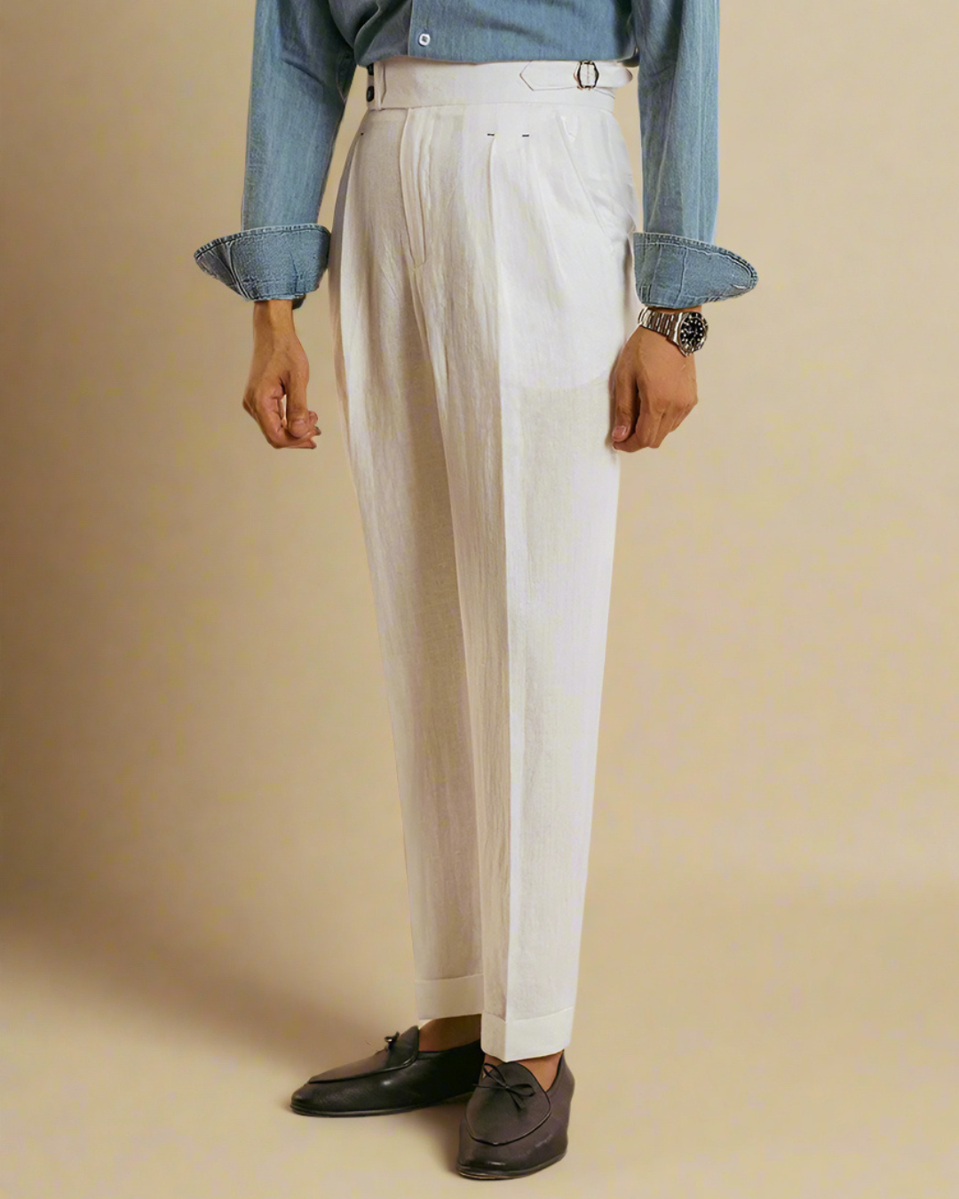 FREDERICK LAURENCE LINEN BRITISH HIGH WAIST