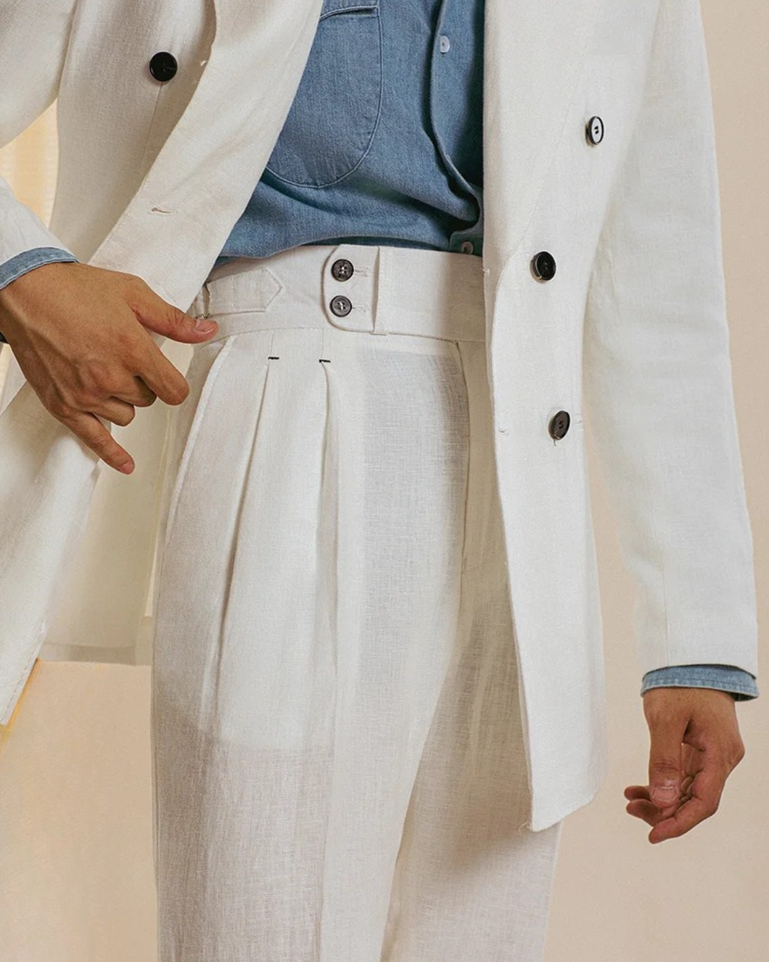 FREDERICK LAURENCE LINEN BRITISH HIGH WAIST