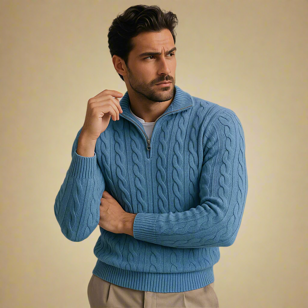 VITTORIO LORIS HIGH-NECK COTTON SWEATER