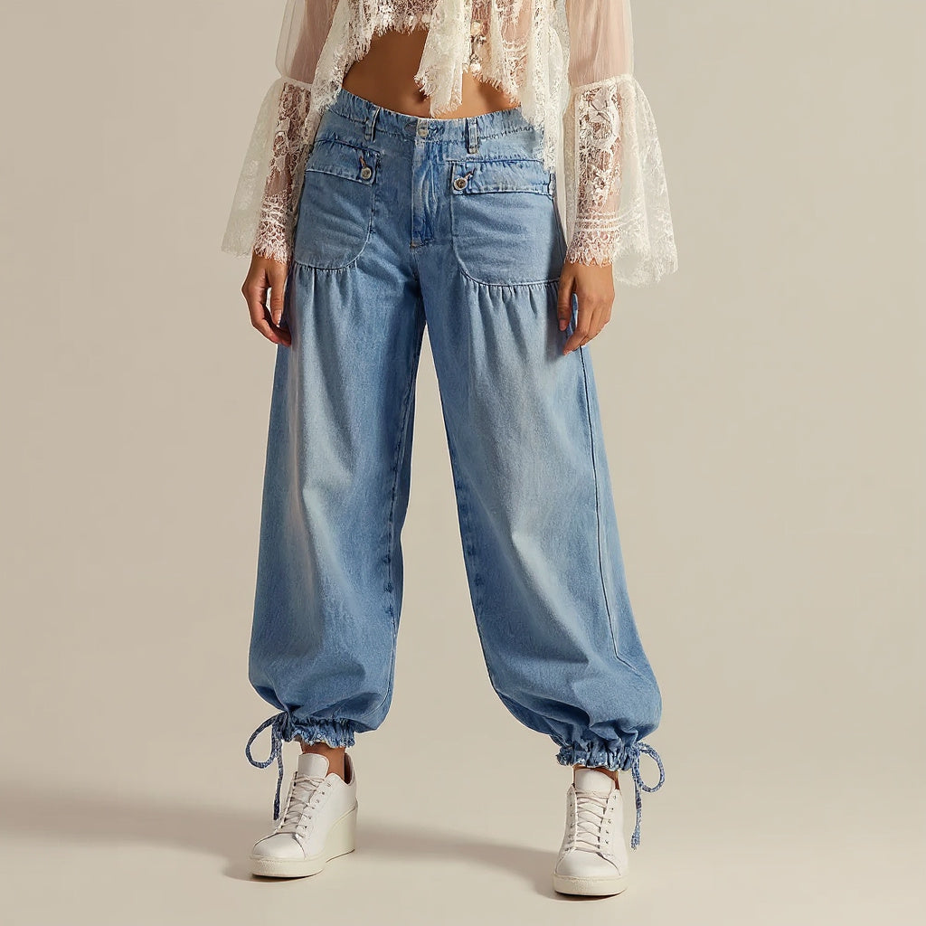 SOPHIA ISABELLA GATHERED DENIM PANT