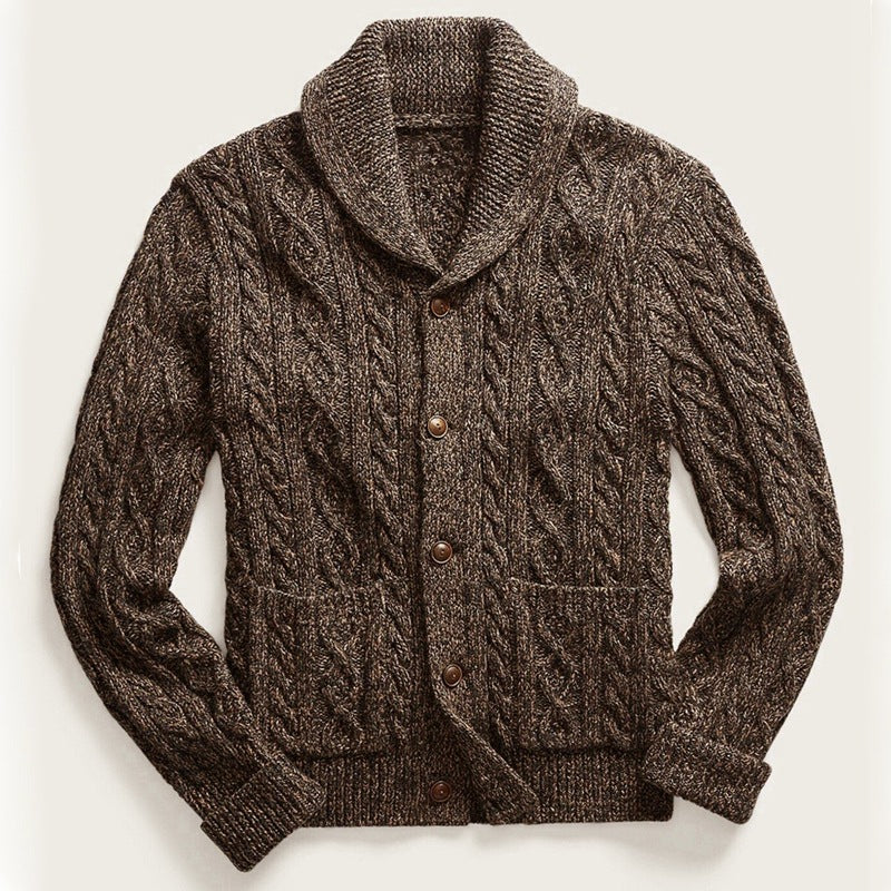 ALEXANDER JAMES SHAWL COLLAR CARDIGAN