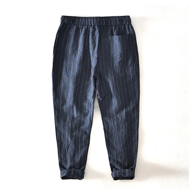 MASSIMO ENZO STRIPED LINEN PANT