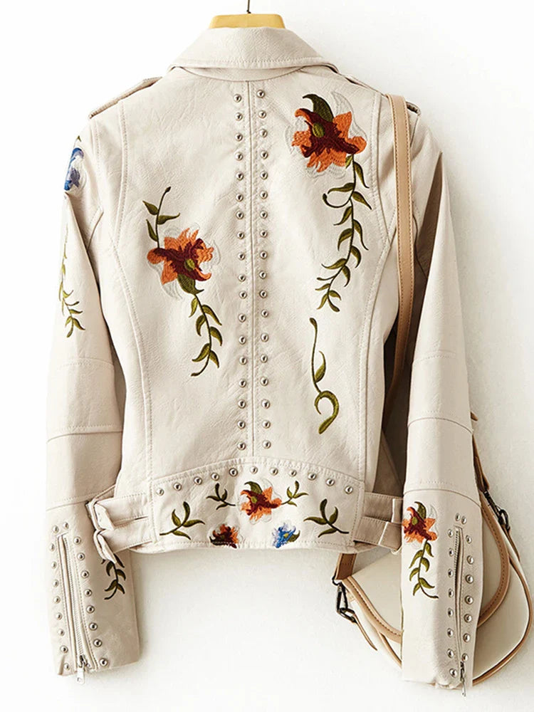BIANCA ALESSANDRA FLORAL LEATHER JACKET