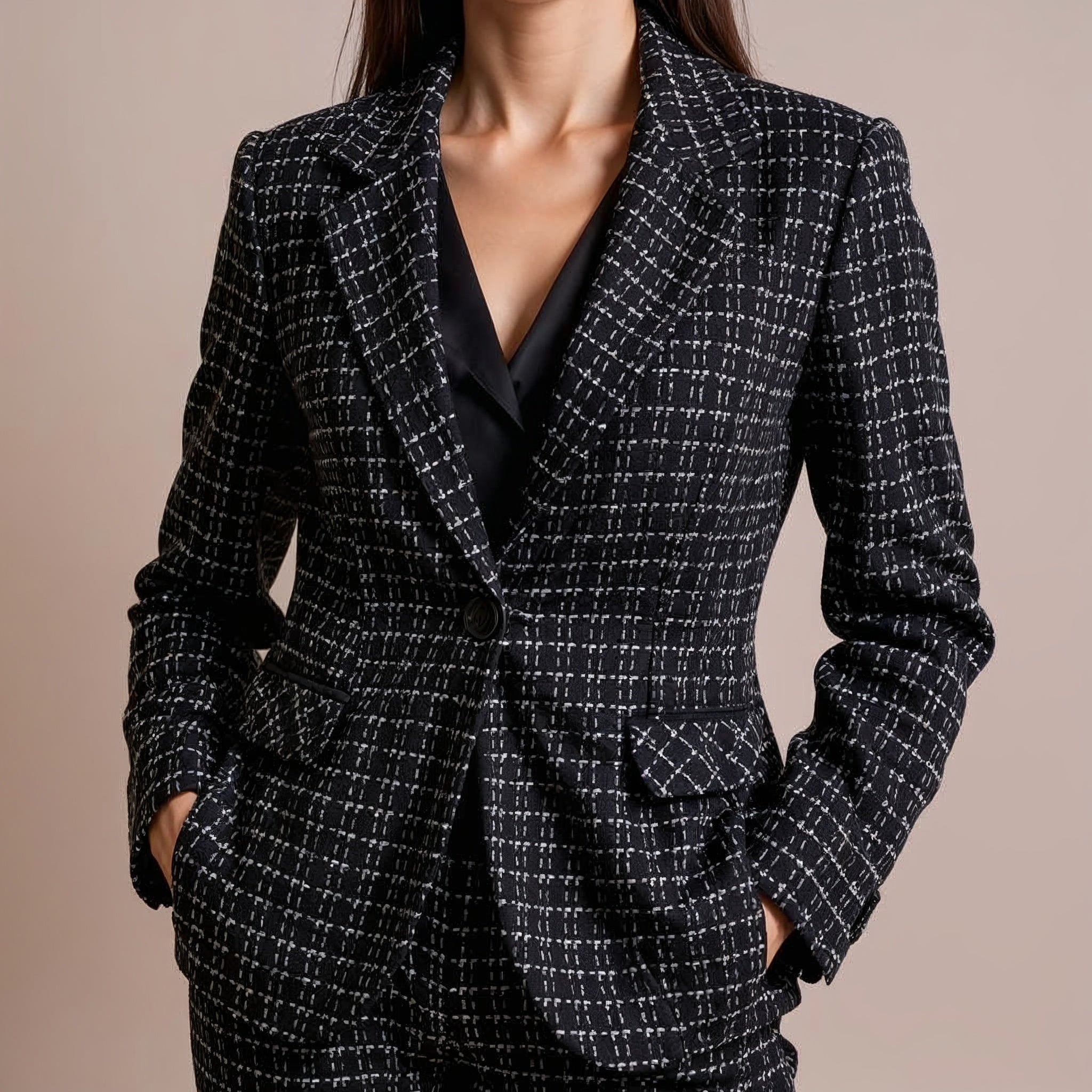 CHIARA ELISABETTA CHECK BLAZER