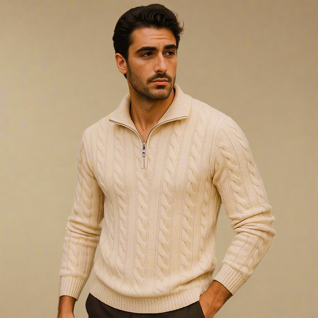 VITTORIO LORIS HIGH-NECK COTTON SWEATER