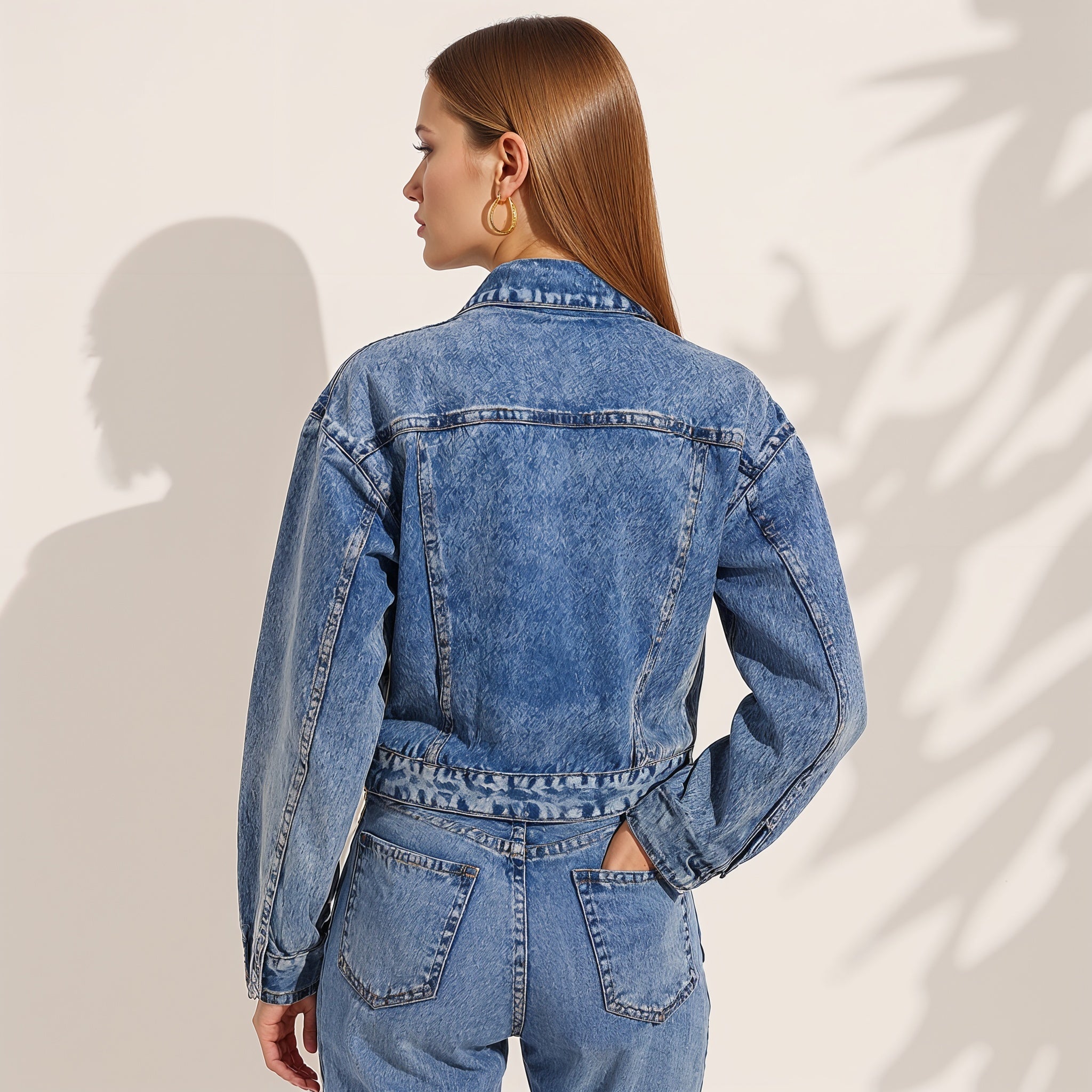 ELENA SOFIA LACE-TIE DENIM VEST