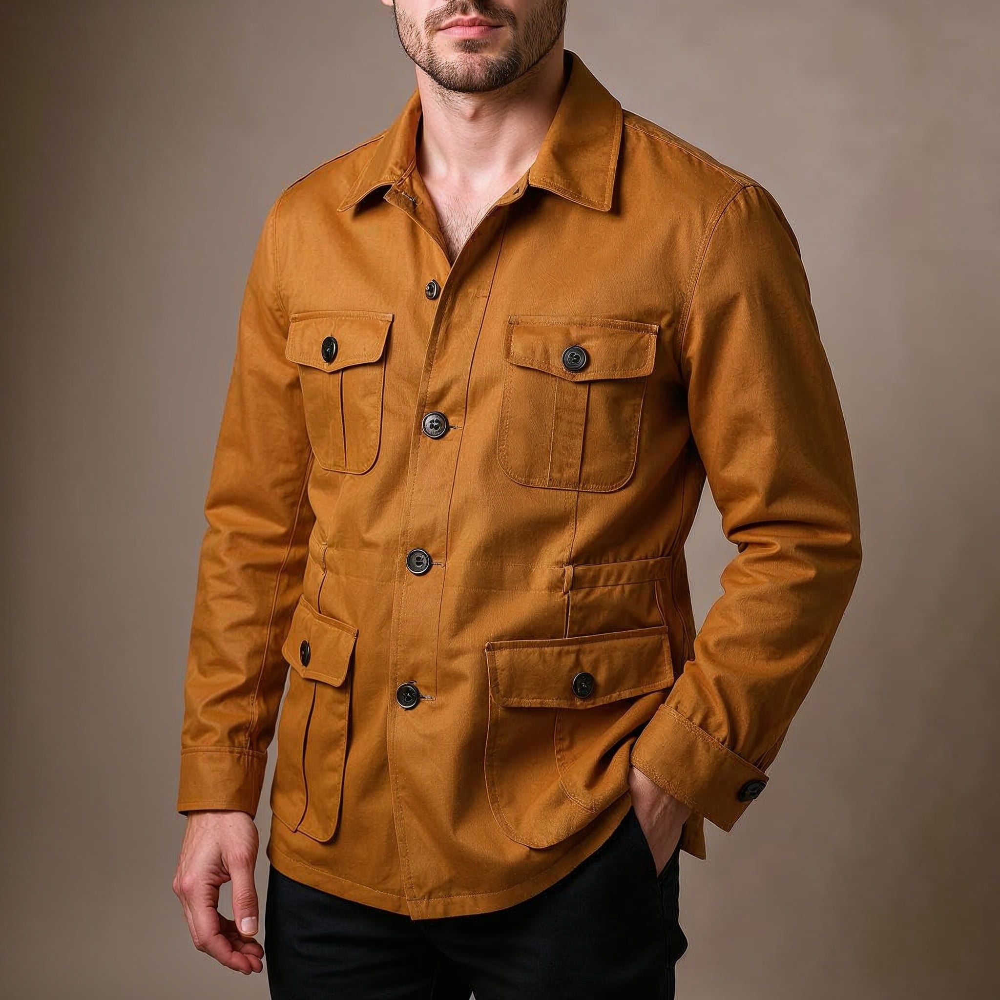 ANTONIO MARCELLO LINEN SAFARI JACKET
