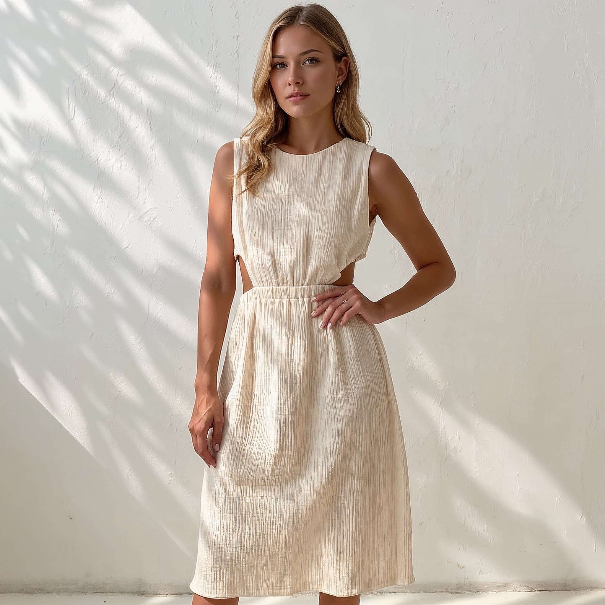 VALENTINA SIDE-SLIT MIDI DRESS